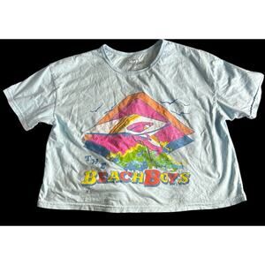 The Beach Boys Women’s Cropped T Shirt Size Large Blue